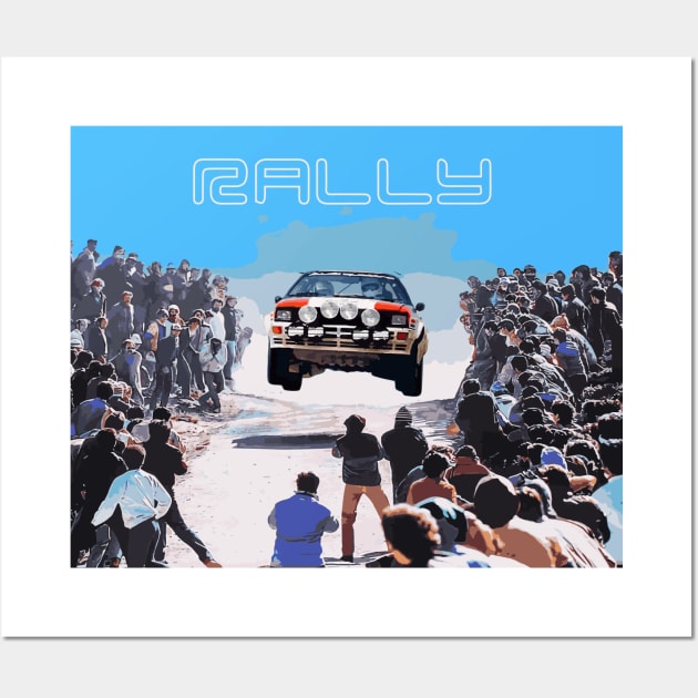 WRC group b jump blomqvist s1 Portugal rally portrait Wall Art by cowtown_cowboy